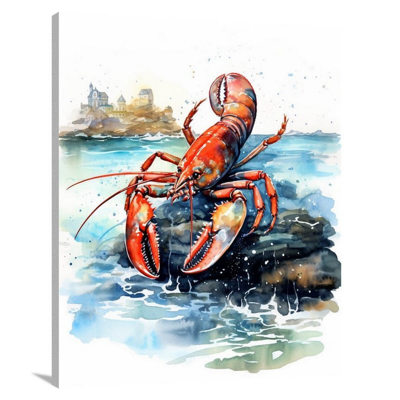 Majestic Lobster: Moonlit Serenity - Canvas Print