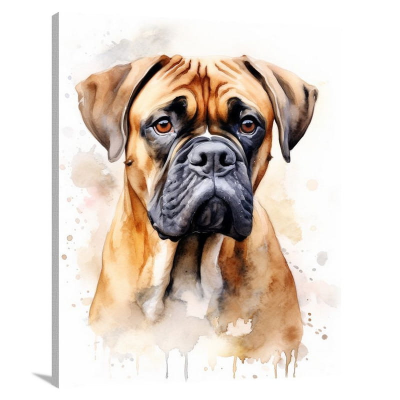 Majestic Loyalty: Bullmastiff's Enigmatic Eyes - Canvas Print