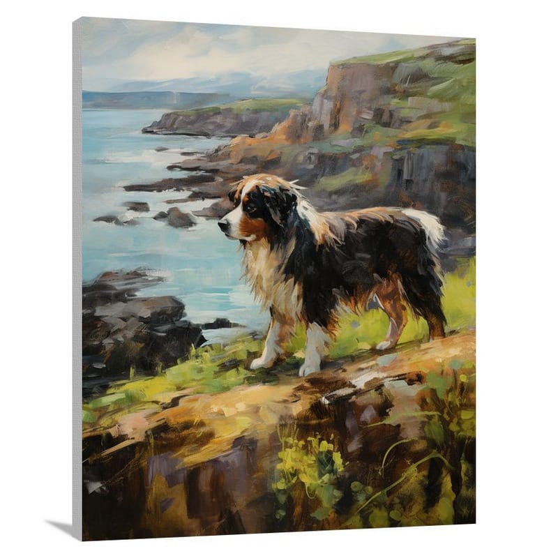 Majestic Newfoundland: A Loyal Guardian - Impressionist - Canvas Print