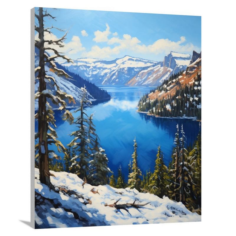 Majestic Oregon's Crater Lake - Impressionist - Canvas Print