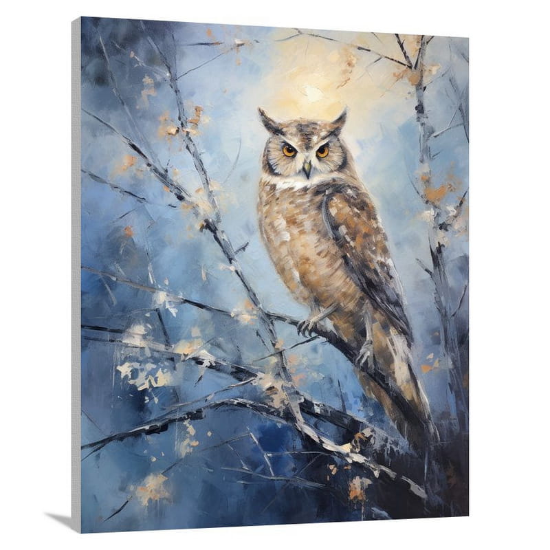 Majestic Owl: A Moonlit Symphony - Canvas Print