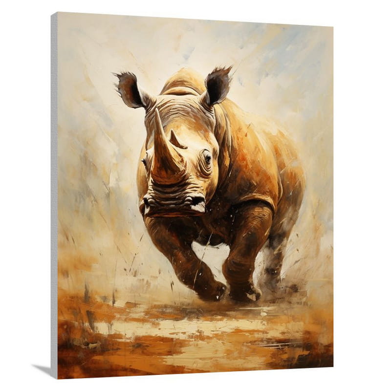 Majestic Rhinoceros: A Wild Symphony - Canvas Print
