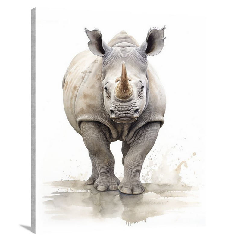 Majestic Rhinoceros: Endangered Majesty - Canvas Print