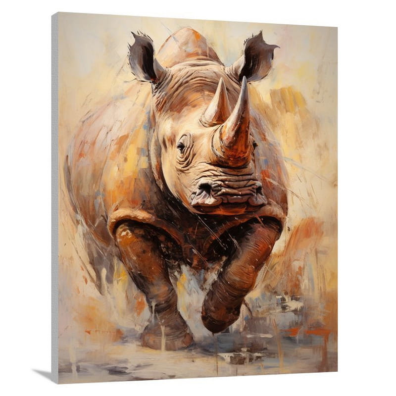 Majestic Rhinoceros: Wild Symphony - Canvas Print