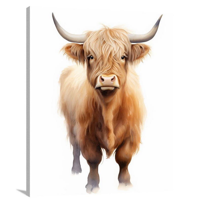 Majestic Serenity: Highland Cow - Canvas Print
