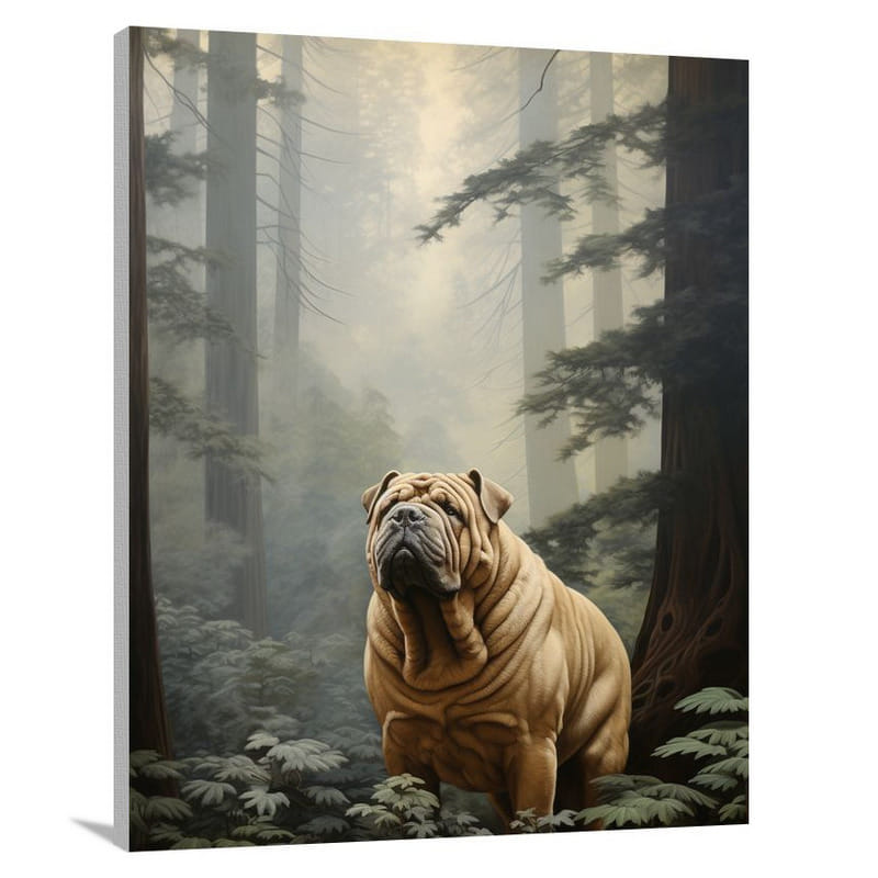 Majestic Shar-Pei in the Woods - Canvas Print