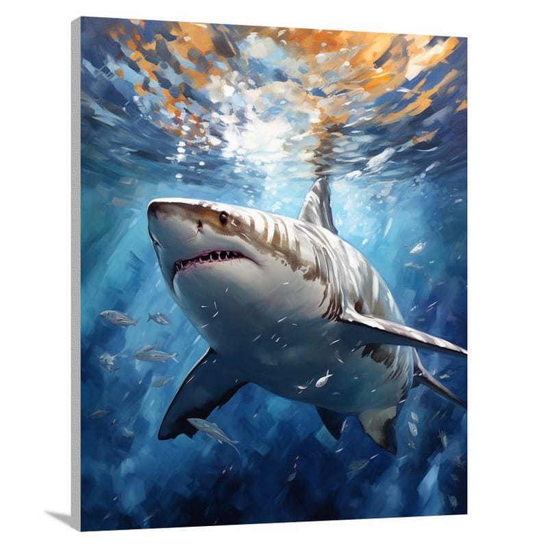 Majestic Shark: Aquatic Symphony - Canvas Print
