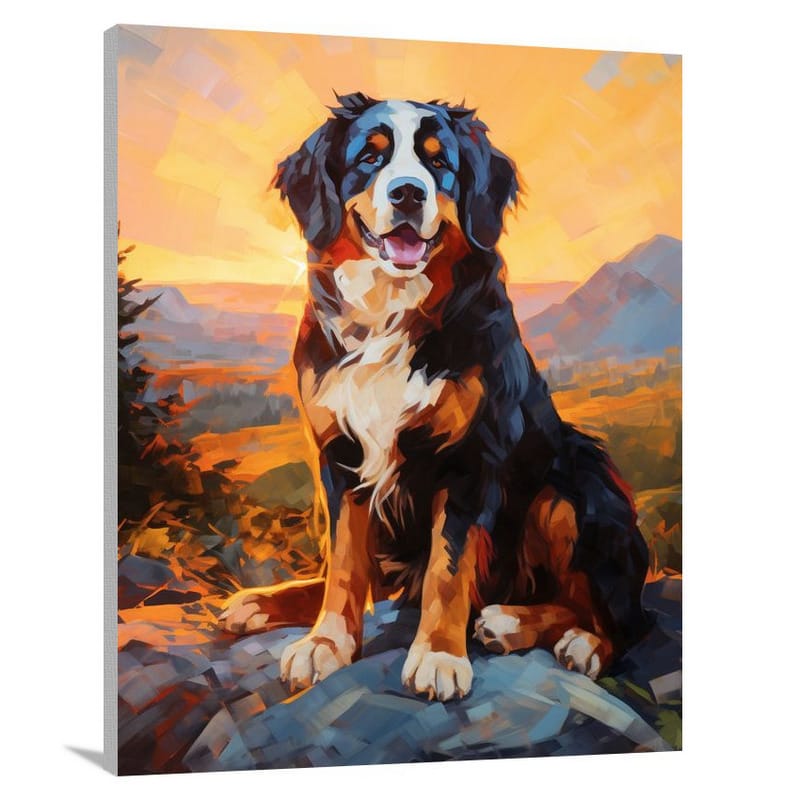 Majestic Sunset with Bernese - Canvas Print