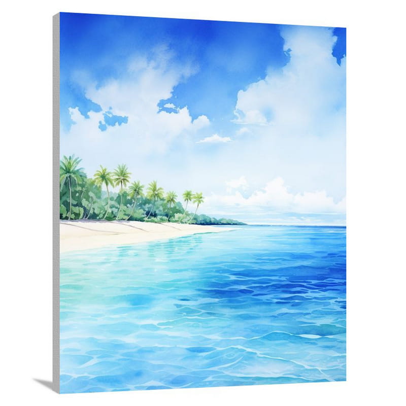 Maldives' Azure Serenity - Canvas Print