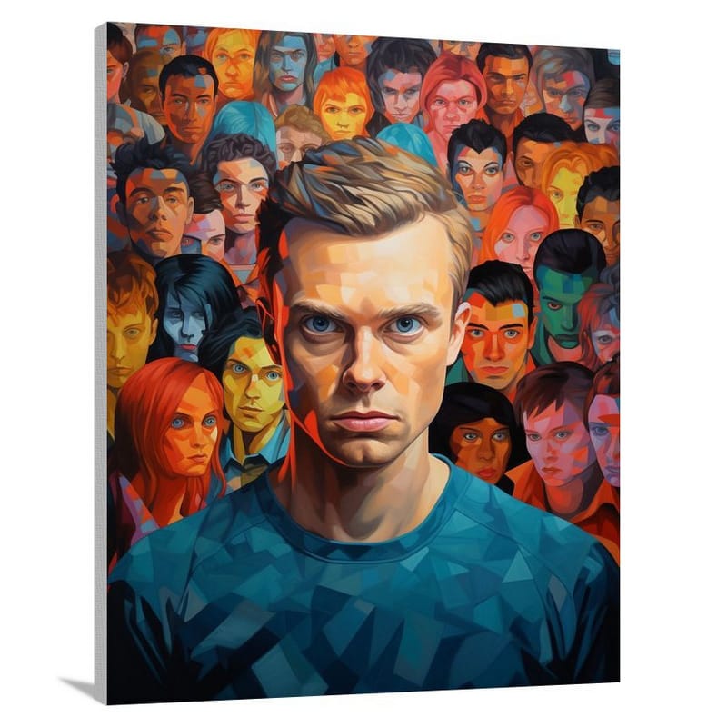 Male Portrait: A Sea of Faces - Canvas Print