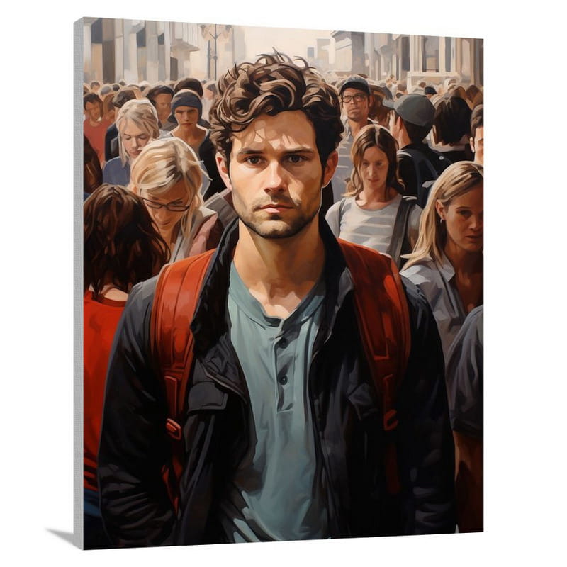 Male Portrait in the Crowd - Canvas Print