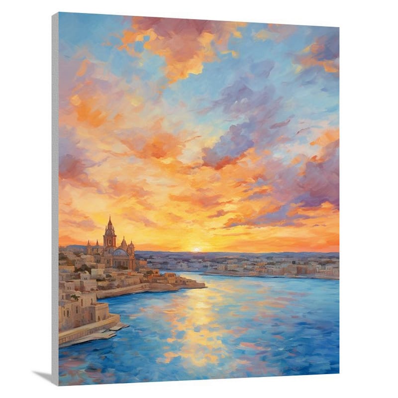Malta's Azure Sunset - Canvas Print