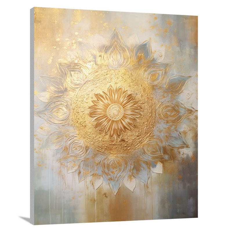 Mandala's Golden Symphony - Canvas Print
