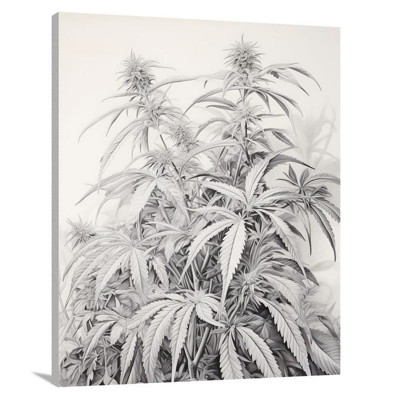 Marijuana's Enigmatic Elegance - Canvas Print
