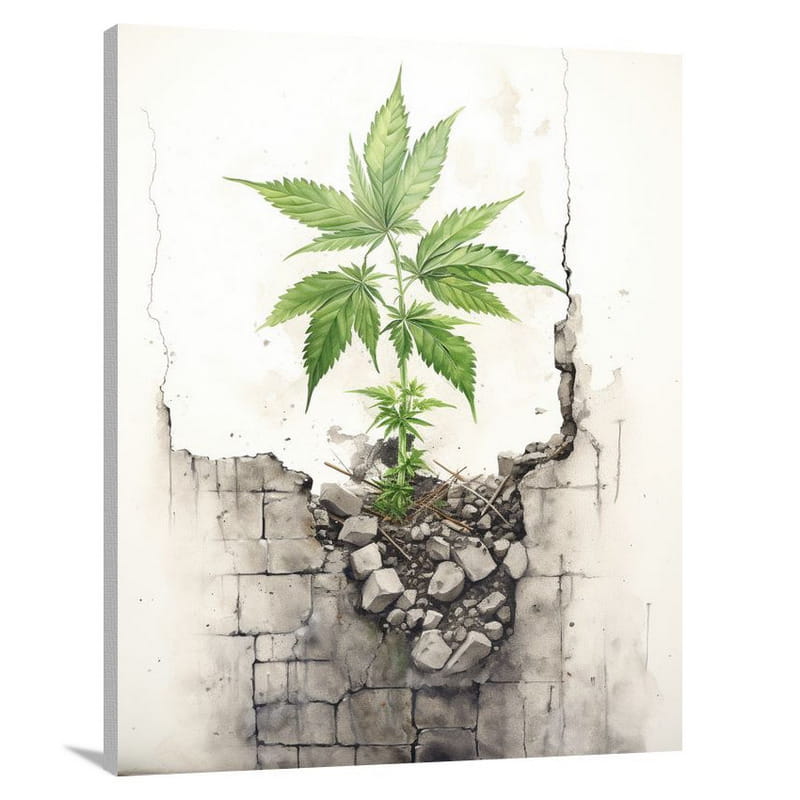 Marijuana's Resilience - Watercolor - Canvas Print