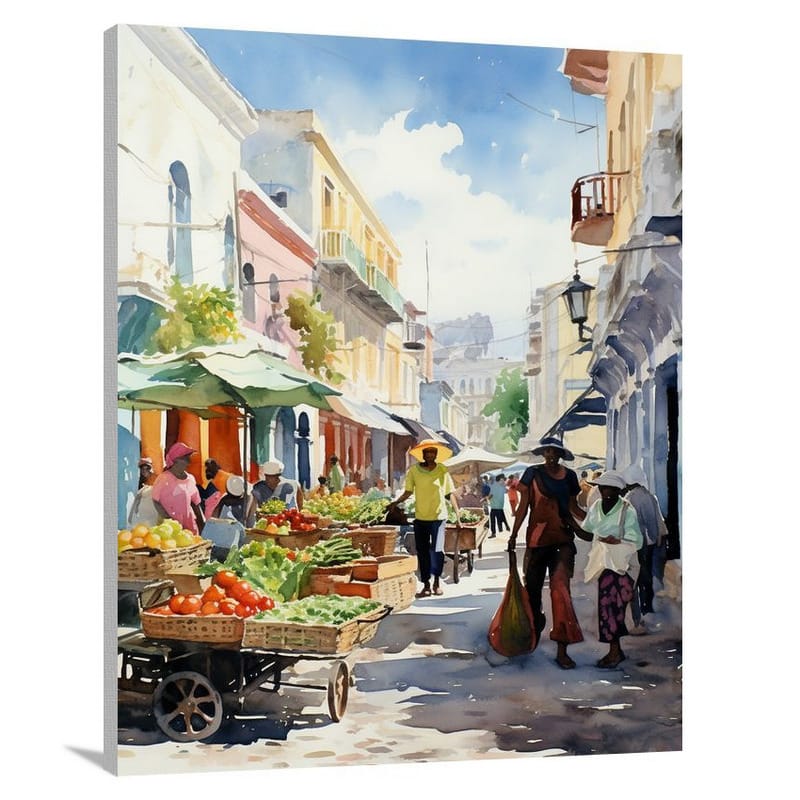 Market Melodies: Dominican Rhythms - Canvas Print