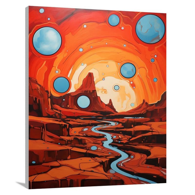 Mars' Celestial Canals - Canvas Print