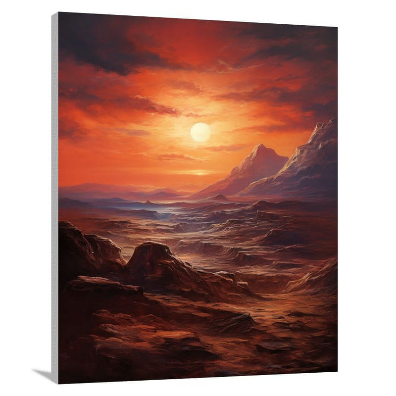Mars' Celestial Embrace - Canvas Print