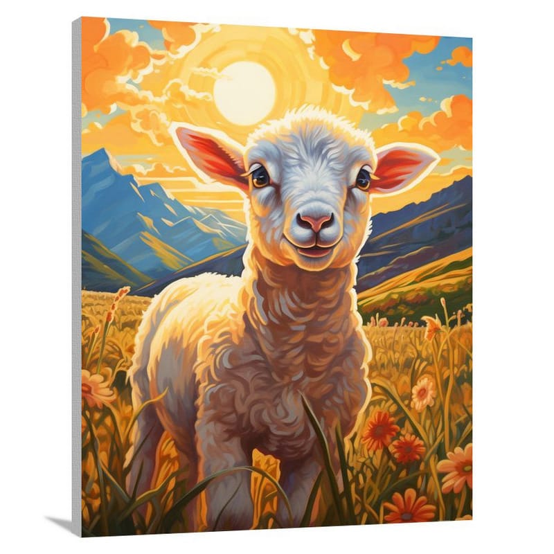 Meadow Melodies: Farm Animal - Pop Art - Canvas Print