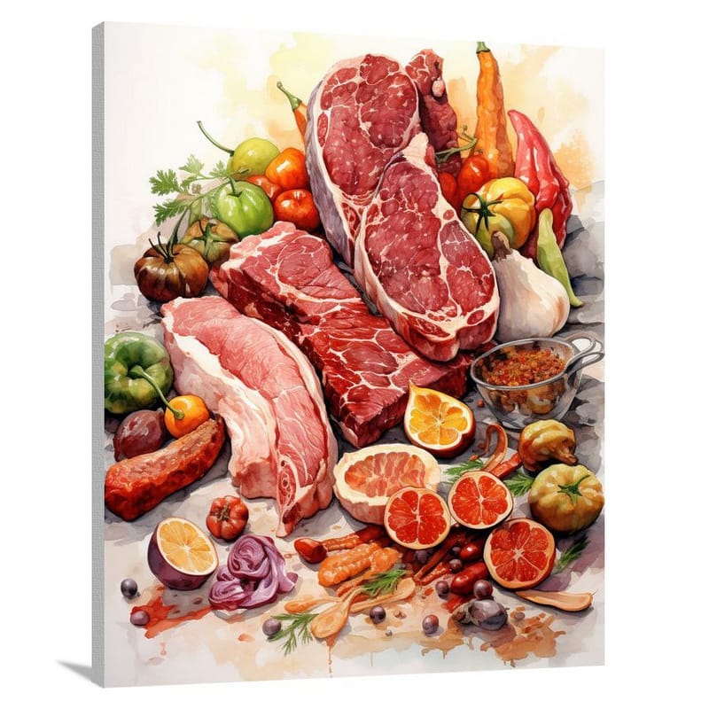 Meat Medley: A Culinary Symphony - Canvas Print