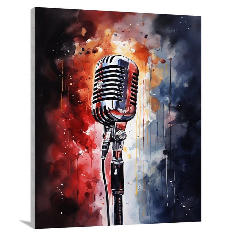 Melancholic Serenade: Microphone - Canvas Print