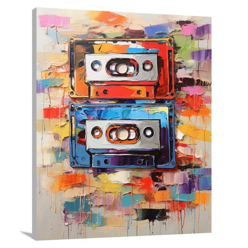 Melodic Memories: Cassette Tape - Impressionist - Canvas Print
