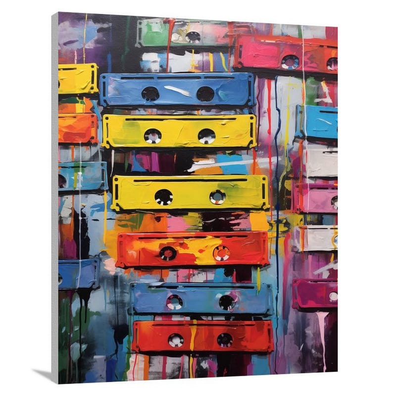 Melodic Memories: Cassette Tape Symphony - Canvas Print