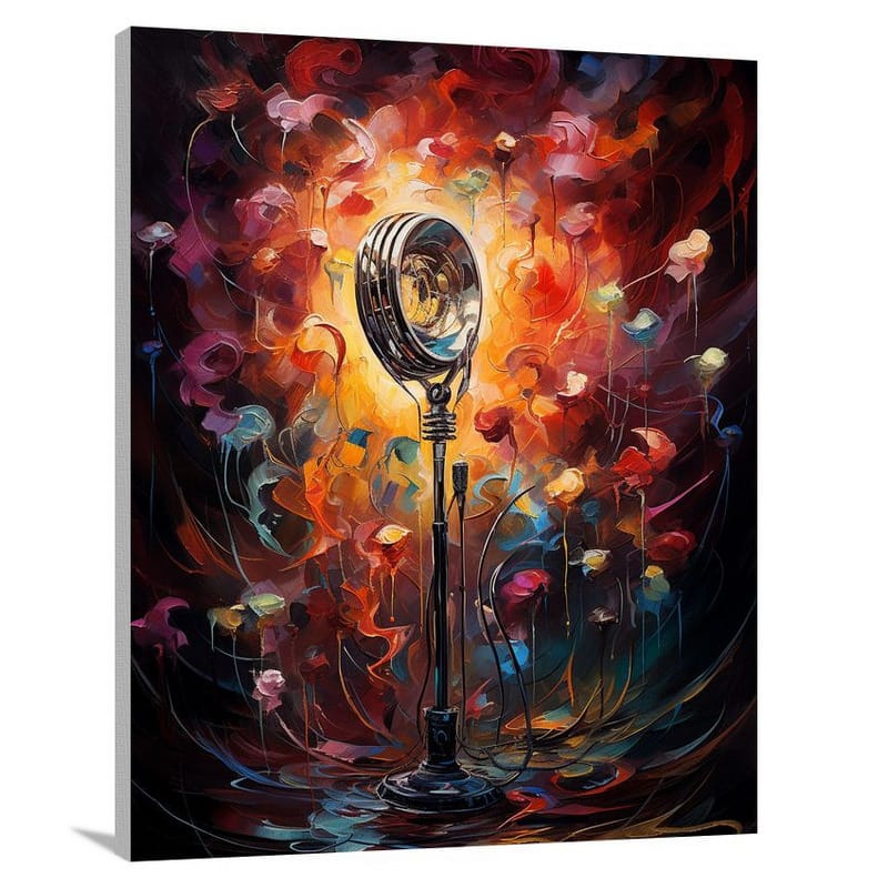 Melodic Reverie: Microphone's Serenade - Canvas Print