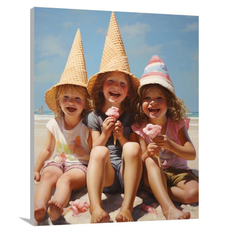 Melting Delights: Ice Cream Oasis - Canvas Print