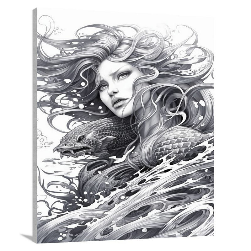Mermaid's Serpent - Canvas Print