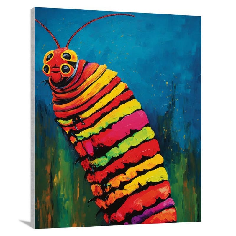Metamorphosis: Vibrant Caterpillar - Pop Art - Canvas Print