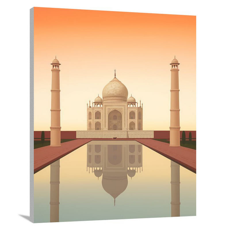 Mexican Culture: Taj Mahal Reflection - Canvas Print