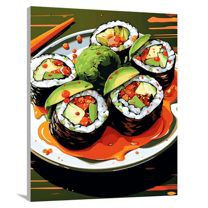 Mexican Fusion: Sushi Delight - Pop Art - Canvas Print