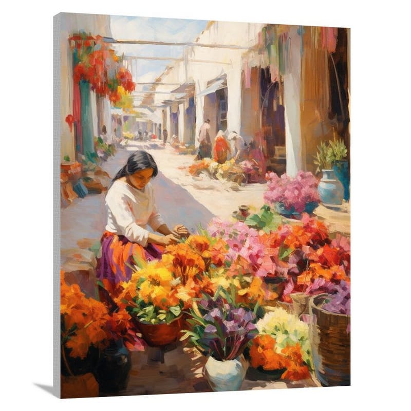 Mexico's Vibrant Market - Canvas Print