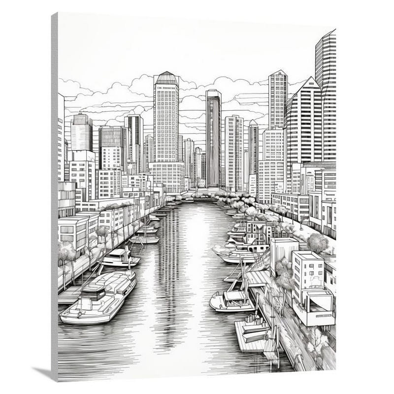 Miami Skylines: A Kaleidoscope of Colors - Canvas Print