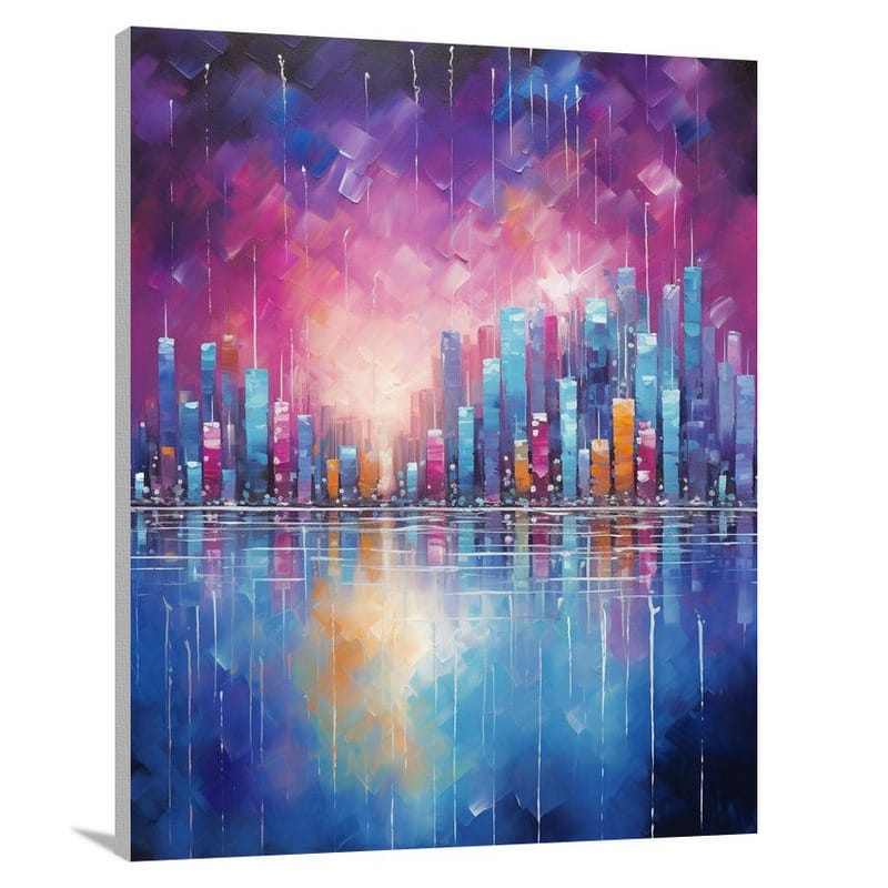 Miami Skylines: A Symphony of Lights - Canvas Print