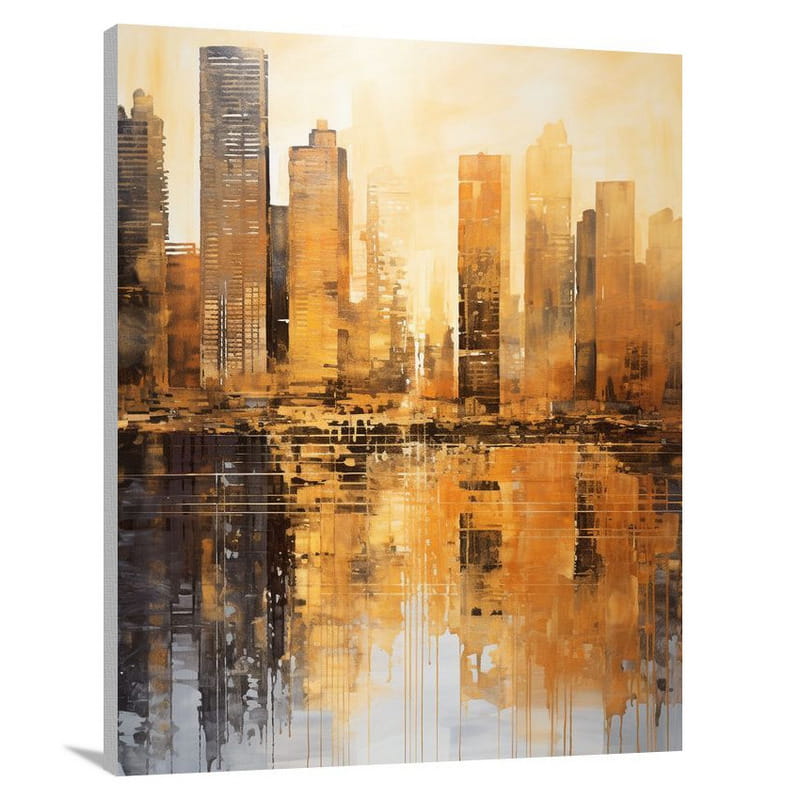 Miami Skylines: Golden Awakening - Canvas Print