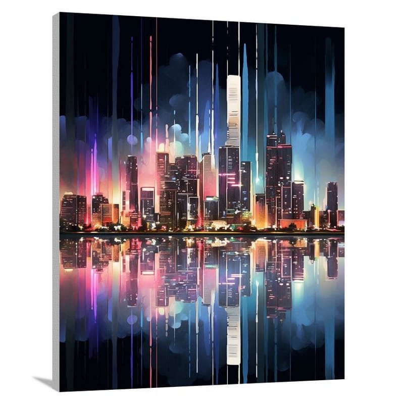 Miami Skylines: Symphony of Lights - Canvas Print