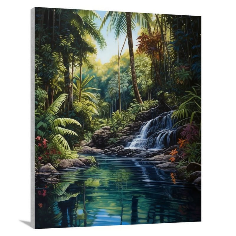 Micronesia's Enchanted Cascades - Canvas Print