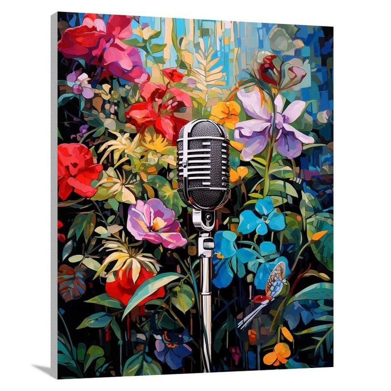 Microphone Melodies - Pop Art - Canvas Print