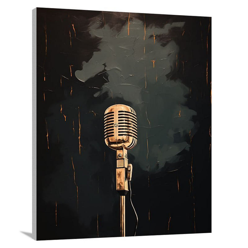 Microphone Symphony - Minimalist - Canvas Print