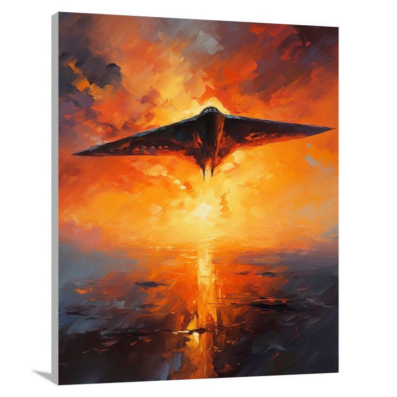 Mighty Wings: Military Aircraft - Impressionist - Canvas Print