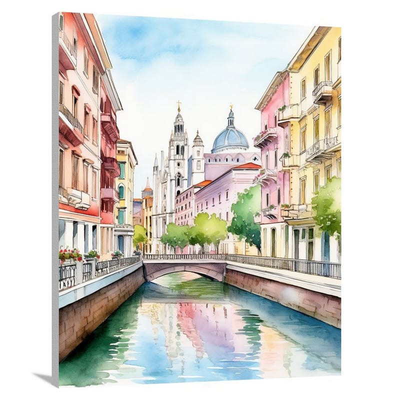 Milan's Serene Watercolors - Canvas Print