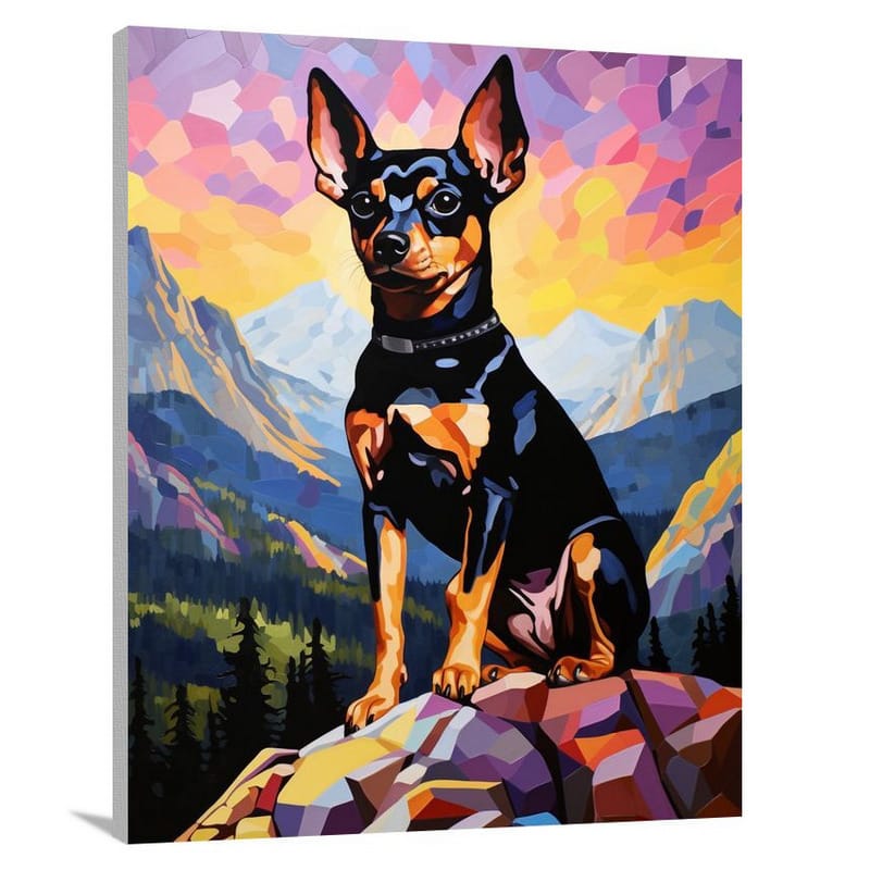 Miniature Pinscher's Adventure - Pop Art - Canvas Print