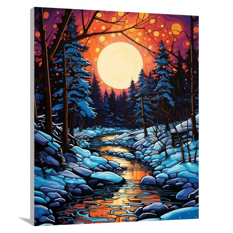 Minnesota's Frozen Enchantment - Pop Art - Canvas Print