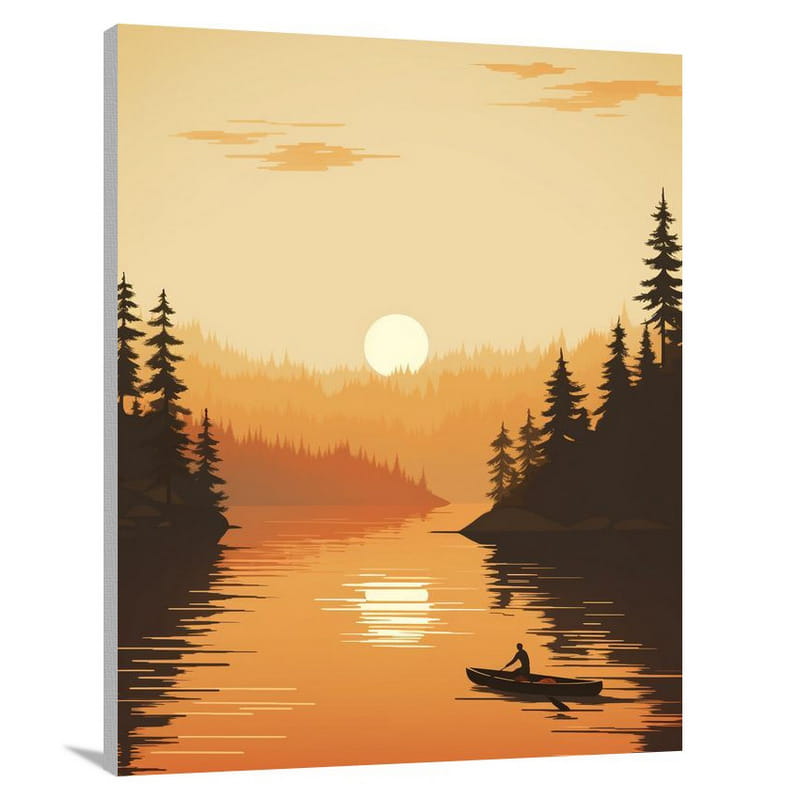 Minnesota's Serene Journey - Minimalist - Canvas Print