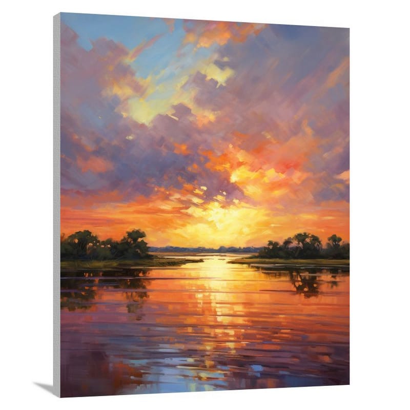 Mississippi Sunset - Impressionist - Canvas Print