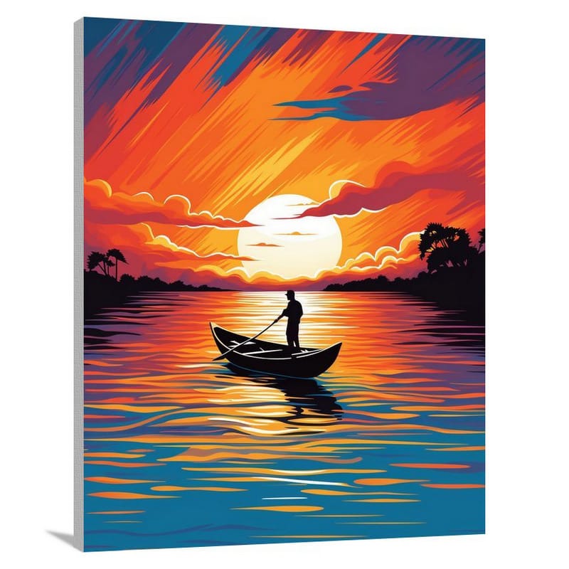 Mississippi Sunset - Pop Art - Canvas Print