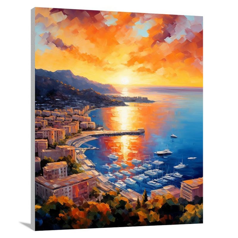 Monaco's Golden Horizon - Canvas Print
