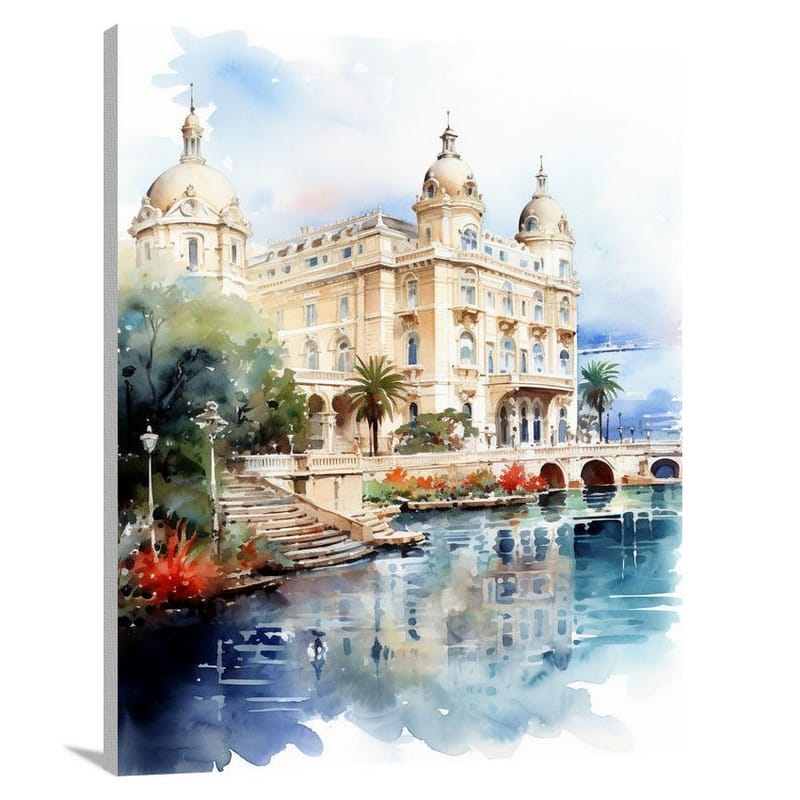 Monaco's Opulent Reflection - Canvas Print